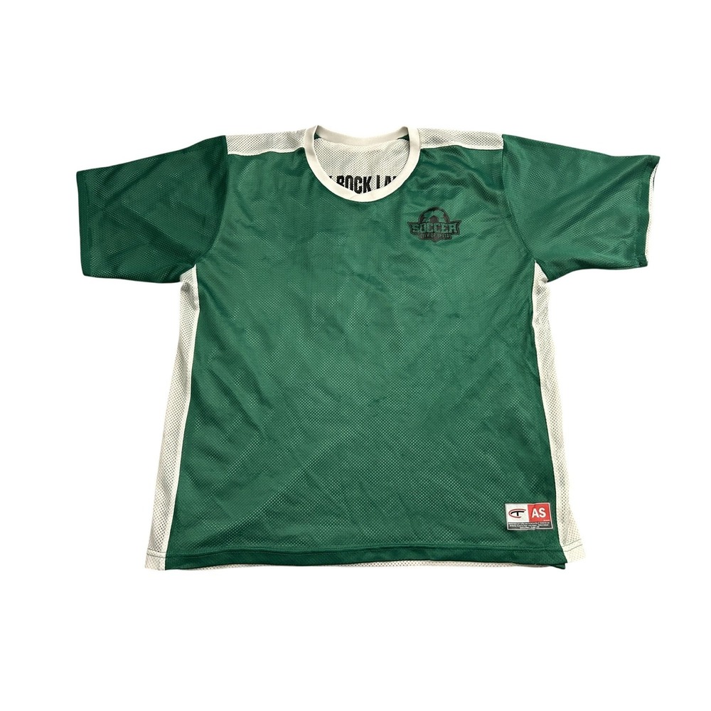 Challenger Teamwear Soccer Jersey Mens Adult Small Green White Excellent Mesh